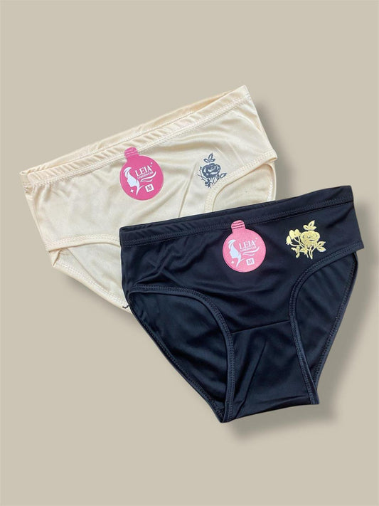 Beige Cotton Embroidered Panties – Pack of 2 (S–XXL)