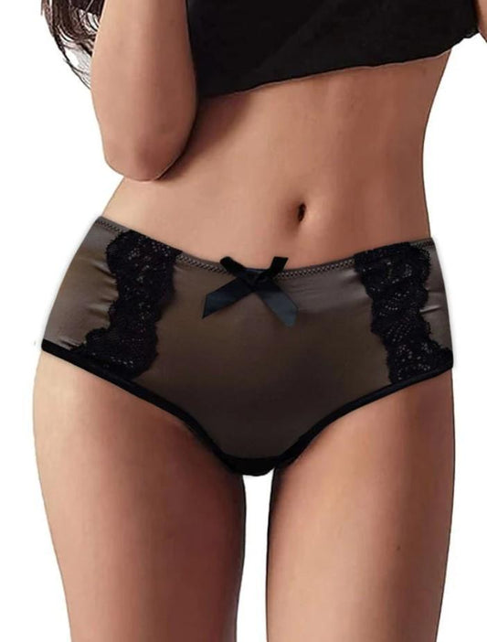 Silk Lace Embroidered Panties – 2-Pack Comfortable Multicolor Briefs (Size M)