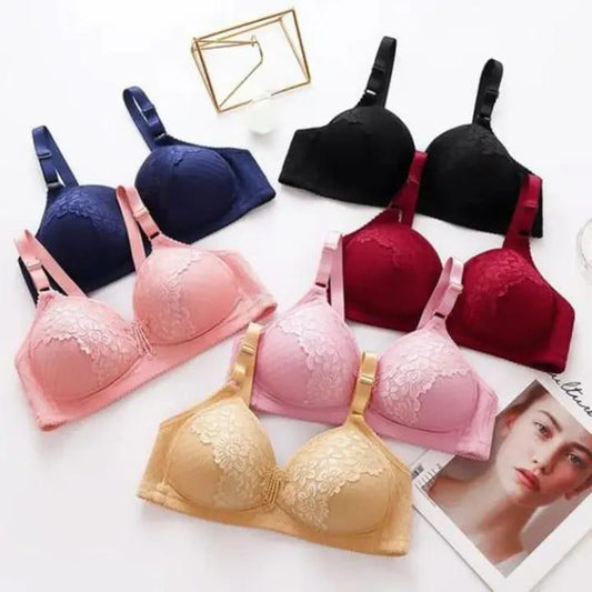 Silk Sequin Padded Push-Up Bra – Multicolor (Sizes 32-42)