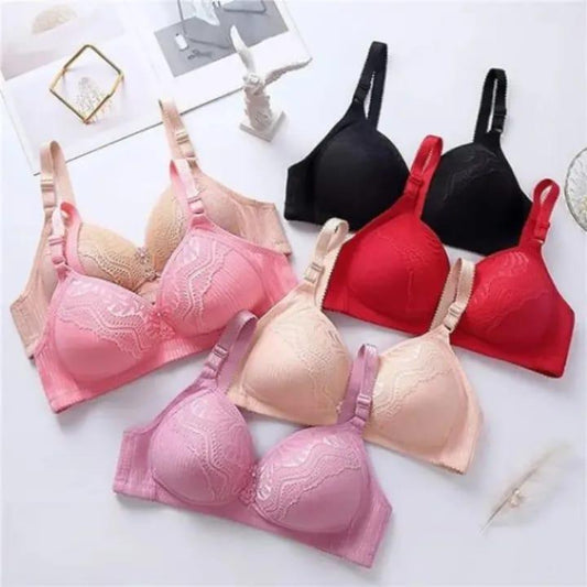 Silk Sequin Padded Push-Up Bra – Multicolor (Sizes 32-42)